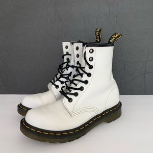 Dr. Martens White Lace Up Boots
